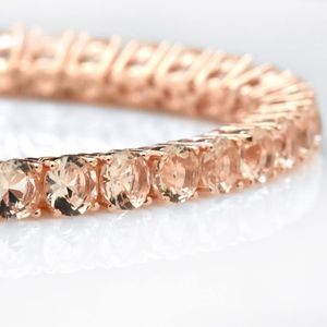 Sterling Silver Gold Overlay Morganite Bracelet